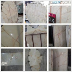 Gorau White Jade Marble Cefndir Tirwedd Wall Cladin, Tabl, Desg Natural Stone Am Flooring